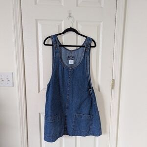 Denim Sleeveless Jumper Dress with Pockets